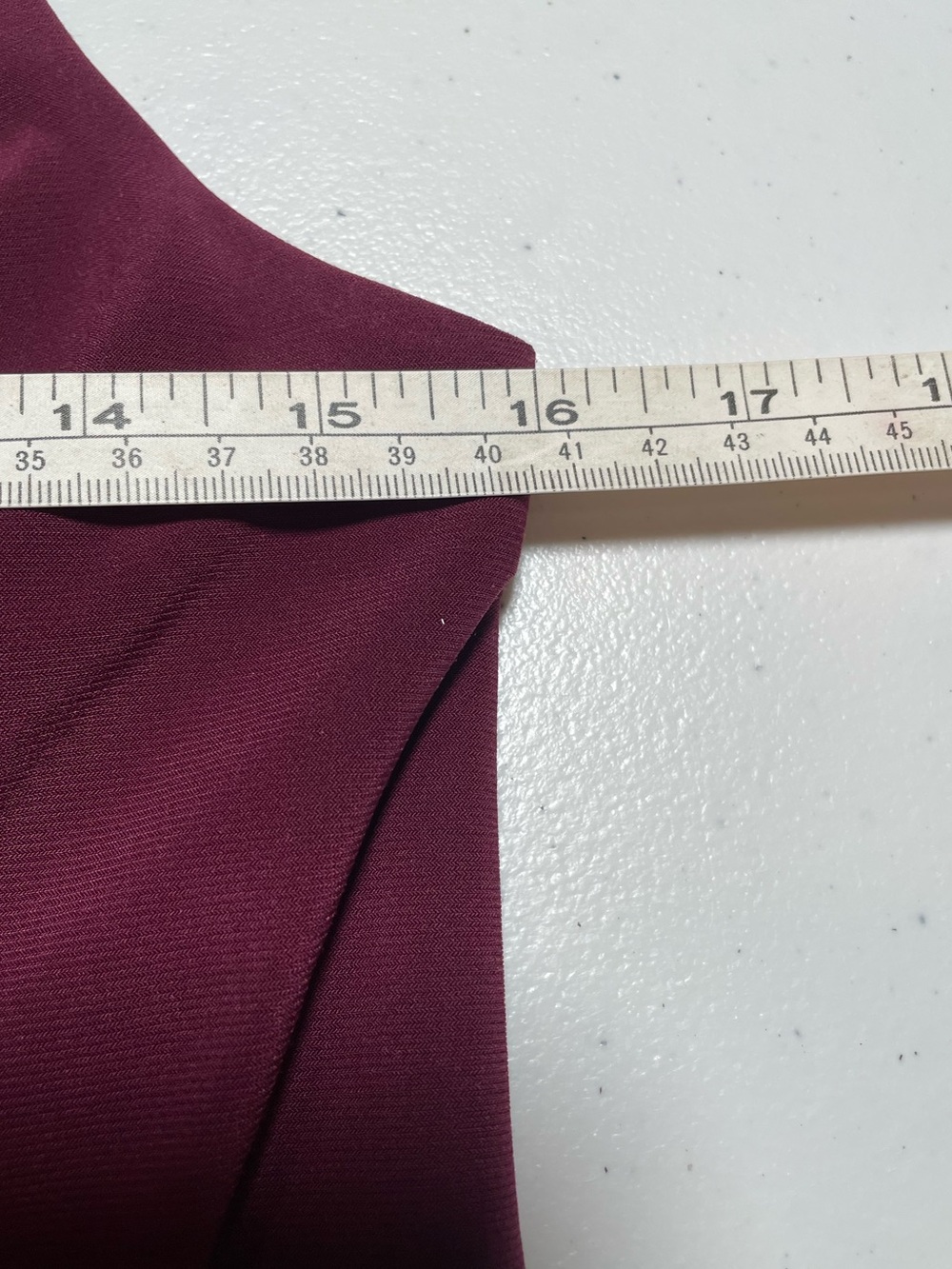 WHBM Burgundy Embellished Razorback blouse. Size S. - Picture 7 of 9
